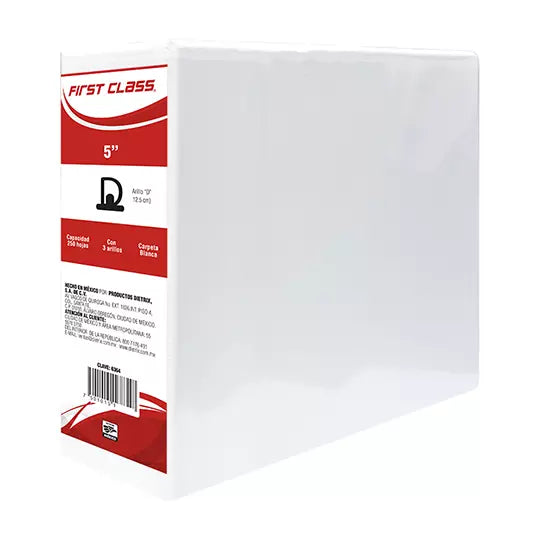 Carpeta de vinil carta DIETRIX 5 pulgada s herraje D color blanca con ventana
