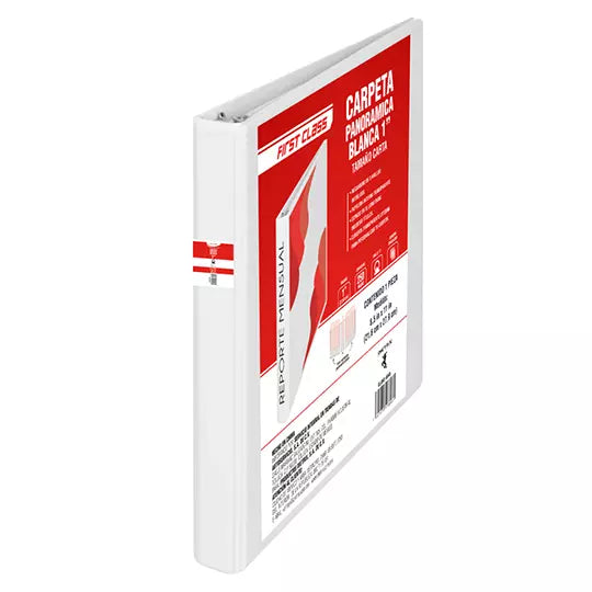 Carpeta de vinil carta DIETRIX 1 pulgada herraje O color blanca con ventana