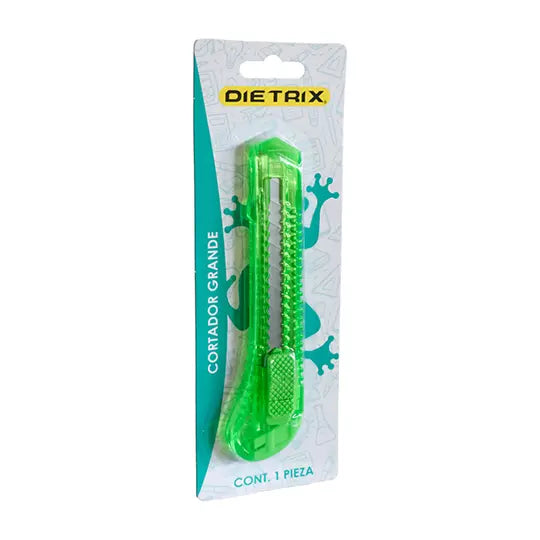 Cúter de plástico grande DIETRIX en colo res surtidos BLISTER 1 PZA