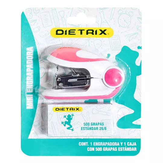 Mini engrapadora DIETRIX con 500 grapas estándar, colores surtidos 1 Pza