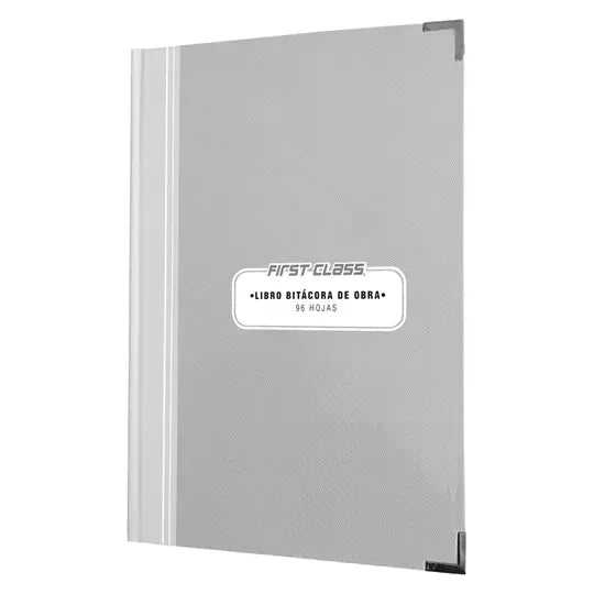 Libro bitacora de obra frances 96 hojas First Class color gris 24.3 x 34.6 cm