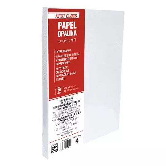 PAPEL OPALINA DIETRIX 50 HOJAS TAMAÑO CA RTA 125 GR