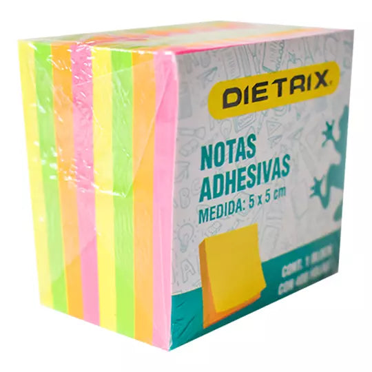 Notas adhesivas Dietrix colores neón de 5 x 5 cm con 400 hojas