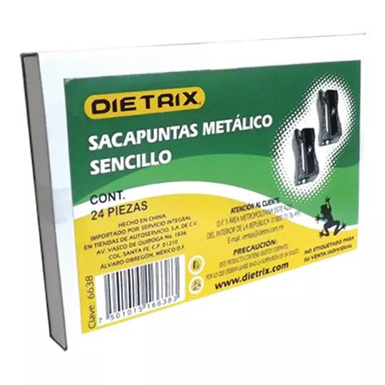 Sacapuntas metálico sencillo Dietrix 24 piezas
