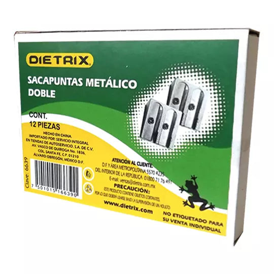 Sacapuntas metálico doble Dietrix 12 pie zas