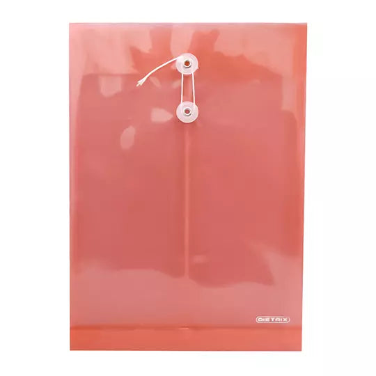 Sobre de plástico con hilo DIETRIX tamañ o oficio, colores surtidos 1 Pza