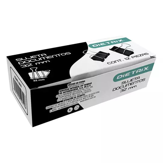 Sujeta documentos mediano Dietrix 32 mil imetros 1 blister con 12 piezas