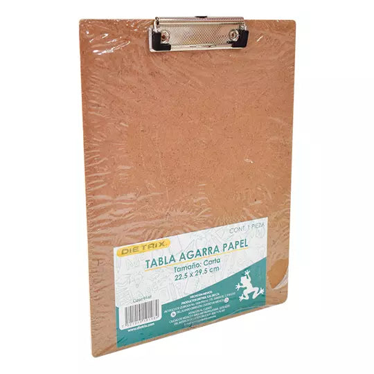 Tabla de madera Dietrix agarra papel car ta broche palanca metálica