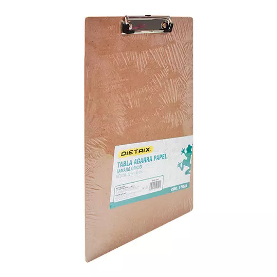 Tabla de madera Dietrix agarra papel ofi cio broche palanca metálica