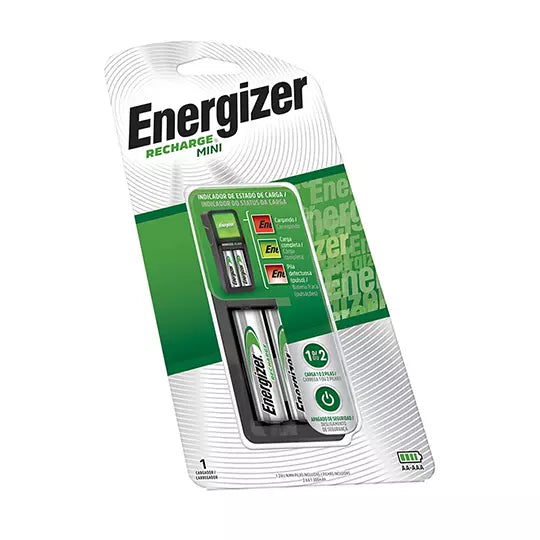 Cargador Mini Energizer con 2 pilas AA .