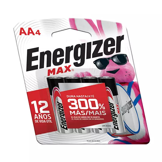 Pila Alcalina Energizer AA blíster Max c on 4 pzas