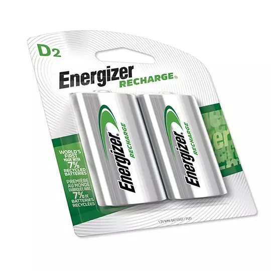 Pila Recargable Energizer D blíster con 2 pzas