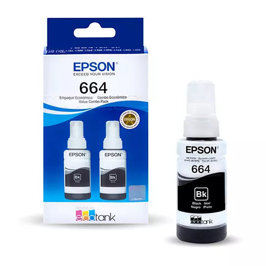 Kit tintas negras Epson T664 2 pzas. .