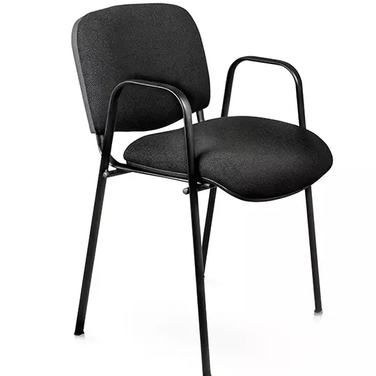 Silla fija ERGO mod. 1626 con descansa b razos respaldo y asiento color negro