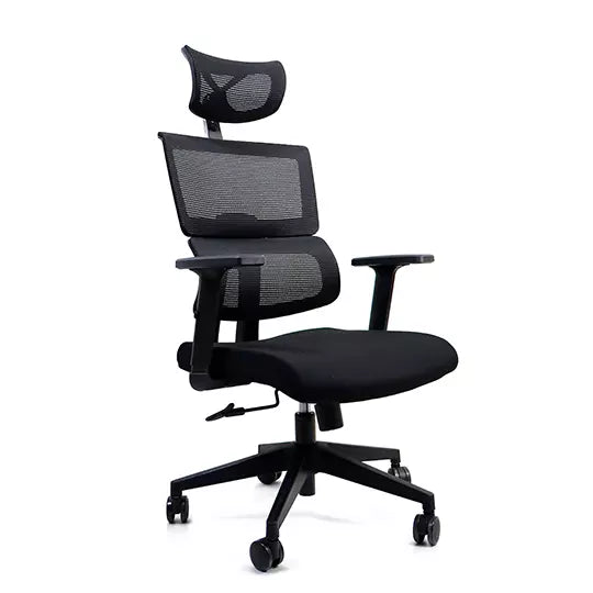 Silla directiva ERGO mod. Parma C con de scansa brazos y cabecera color negro