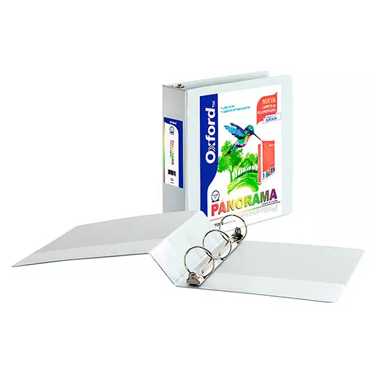 Carpeta panorámica Oxford carta blanca h erraje de 2 pulgadas "O"