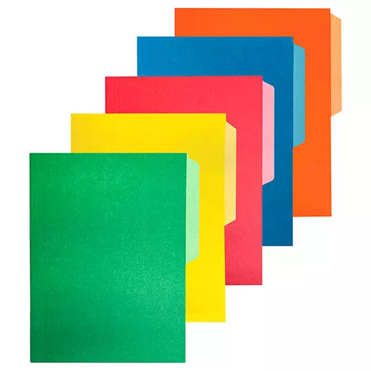 Folder de color Pendaflex carta color su rtido intenso ceja 1/2 caja con 50 pzas