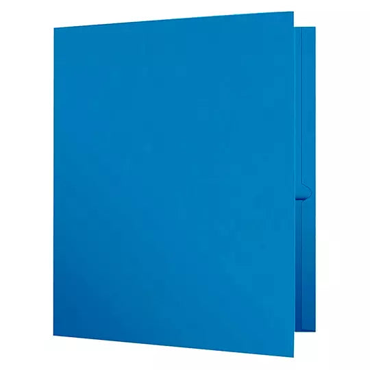 Folder showfolio laminado Oxford carta c olor azul caja con 25 pzas