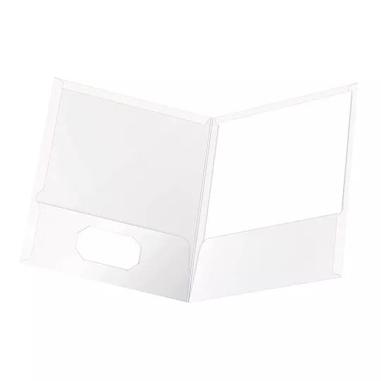 Folder showfolio laminado Oxford carta c olor blanco caja con 25 pzas