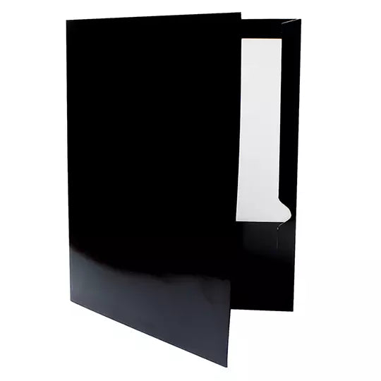 Folder showfolio laminado Oxford carta c olor negro caja con 25 pzas