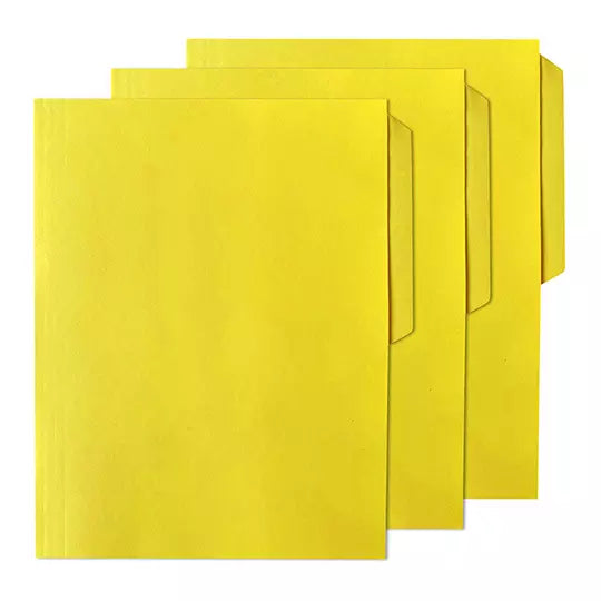 Folder de color Oxford carta color amari llo ceja 1/2 caja con 100 pzas