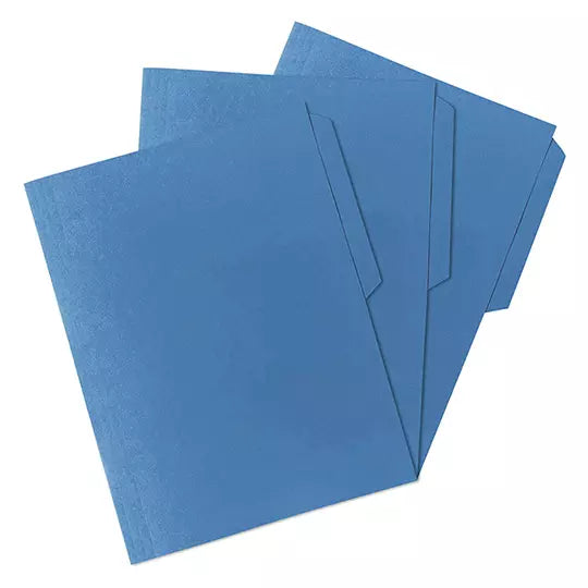 Folder de color Oxford carta color azul ceja 1/2 caja con 100 pzas