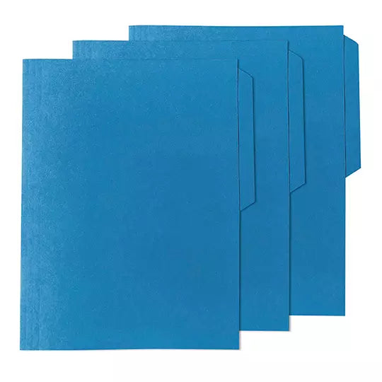 Folder de color Oxford carta color azul ceja 1/2 caja con 25 pzas