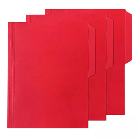 Folder de color Oxford carta color rojo ceja 1/2 caja con 25 pzas