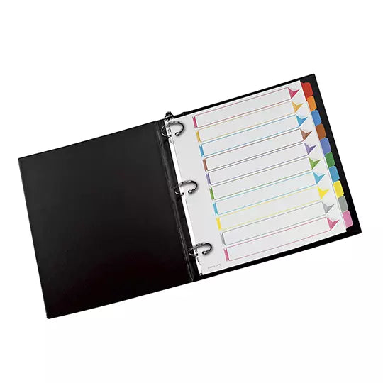 Separador con índice Oxford carta cejas de colores con 10 divisiones
