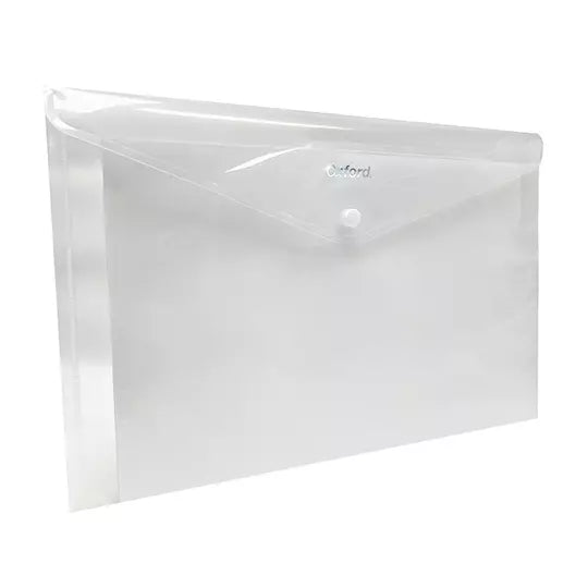 Sobre porta documentos horizontal Oxford oficio color blanco 1 pza