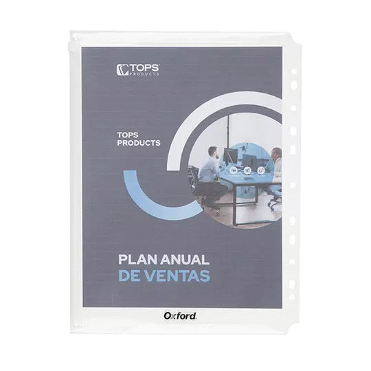 Sobre plástico para carpeta Oxford carta transparente con zip 1 pieza