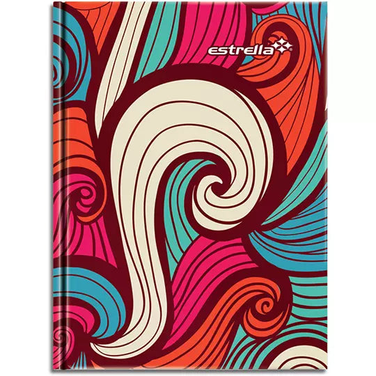 Libreta 1/4 pasta dura forma francesa Es trella raya 96 hojas