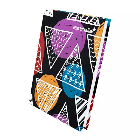 Libreta 1/4 pasta dura forma francesa Es trella raya 192 hojas