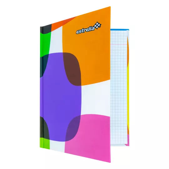 Libreta 1/4 pasta dura forma francesa Es trella cuadro chico 5 mm 96 hojas