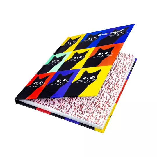 Libreta 1/4 pasta dura forma francesa Es trella cuadro grande 7 mm 96 h
