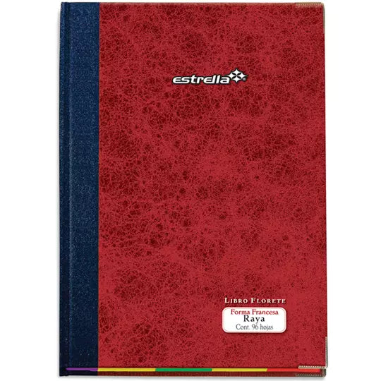 LIBRO FLORETE FORMA FRANCESA RAYA 1 PIEZA 96 HOJAS