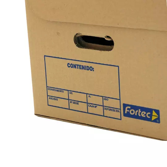Caja de archivo de cartón Fortec oficio larga con tapa incluida