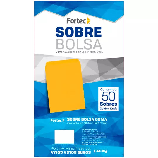 Sobre kraft engomado Fortec legal caja c on 50 piezas