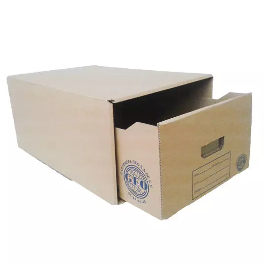 Caja de archivo GEO kraft oficio económi ca gaveta deslizable