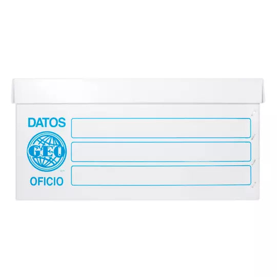 Caja de archivo plástica GEO oficio colo r blanco