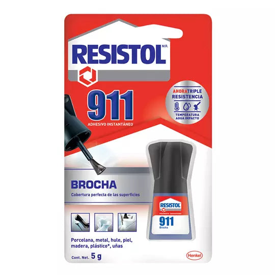 Pegamento instantáneo Resistol 911 Broch a, botella de 5 grs