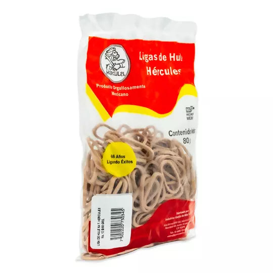 Ligas Hercules de hule natural no. 12. b olsa con 80 gramos