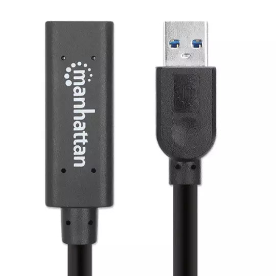 Cable Extensión USB Manhattan USB A 3.0 Macho a USB A Hembra 5 Metros