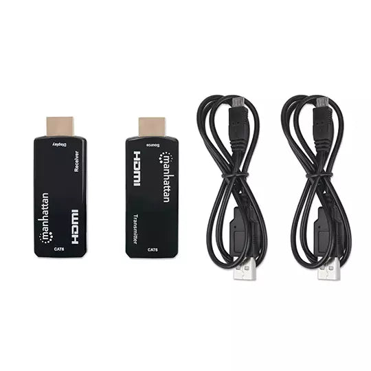Manhattan Kit Extensor compacto de HDMI sobre Ethernet 60m - ABS, Plástico - Negro