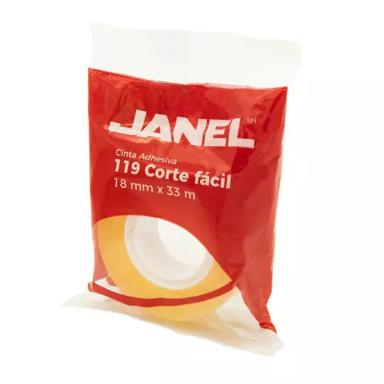 CINTA JANEL ADHESIVA 119 18X33 TRANSPARENTE PZA