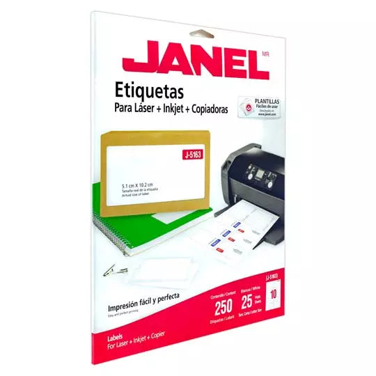 ETIQUETA JANEL LASER J-5163 51X102 MM C/250