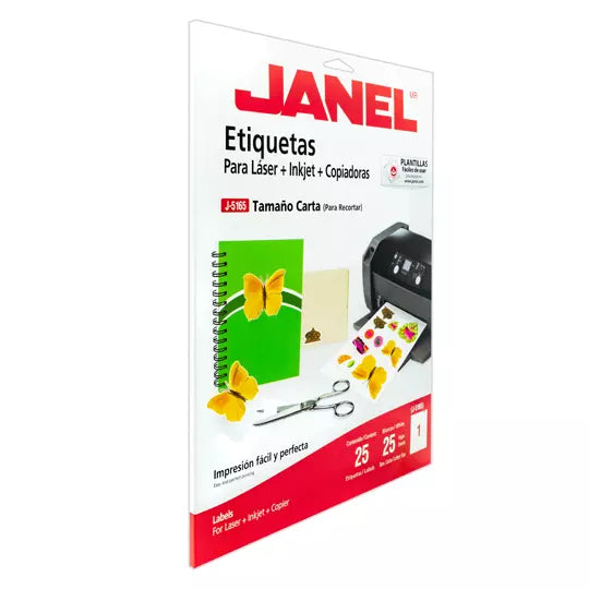 Etiquetas Adhesivas Janel Láser J-5165 216x279mm C/25