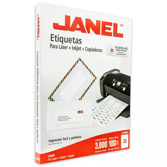 ETIQUETA JANEL LASER 25X67 100H C/3000