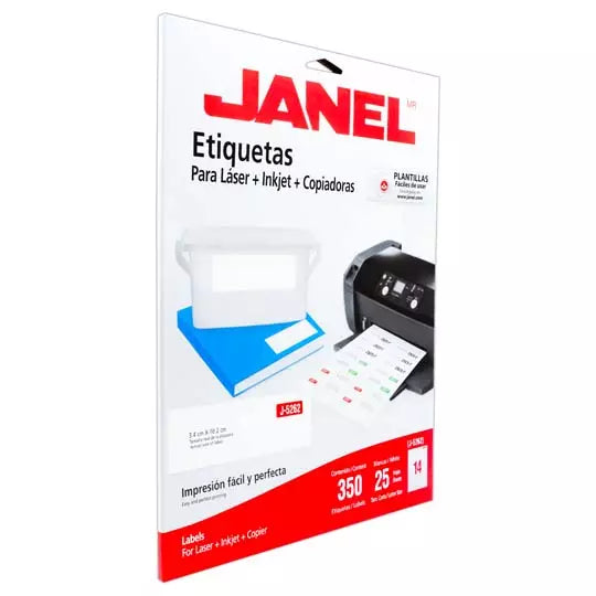 Etiquetas Adhesivas Janel Láser J-5262 34x102mm C/350