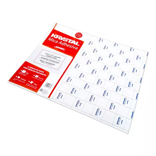 Mica adhesiva 50 cm x 65 cm bolsa con 5 hojas